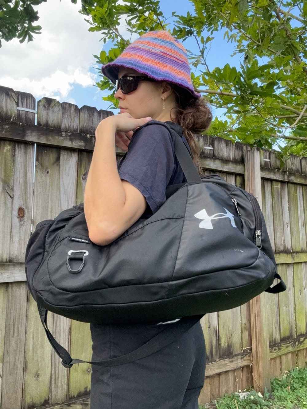 Under Armour Black Sports Duffel with White Logo